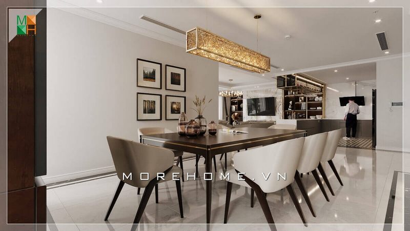 Chiêm ngưỡng mẫu thiết kế nội thất phòng ăn đẹp hiện đại, sang trọng cho biệt thự, nhà phố, chung cư.